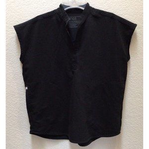 FIGS Rafaela Black Oversized Scrub Top Technical Collection Women’s Size XS